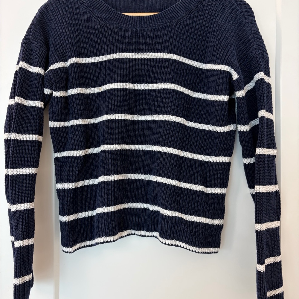 GAP Navy and White Striped Sweater